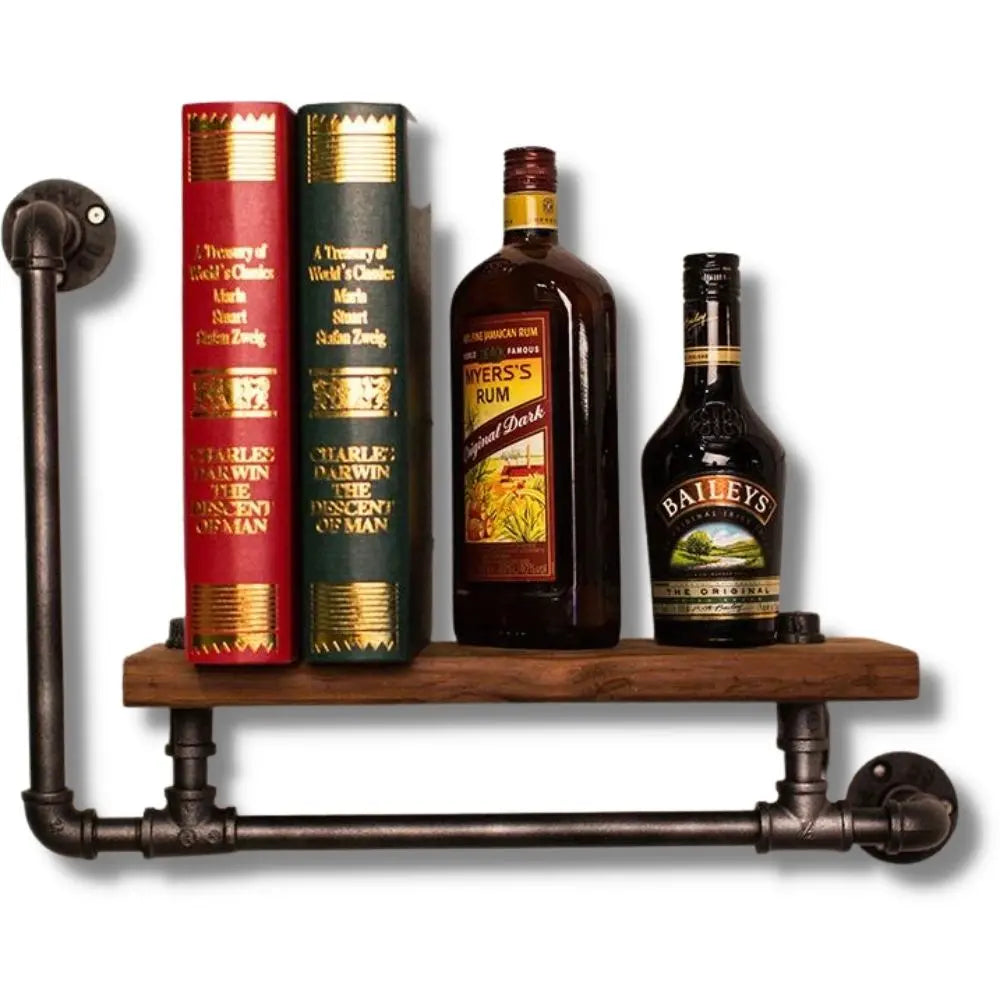 Étagère Murale Bois & Tuyau Déco Indus