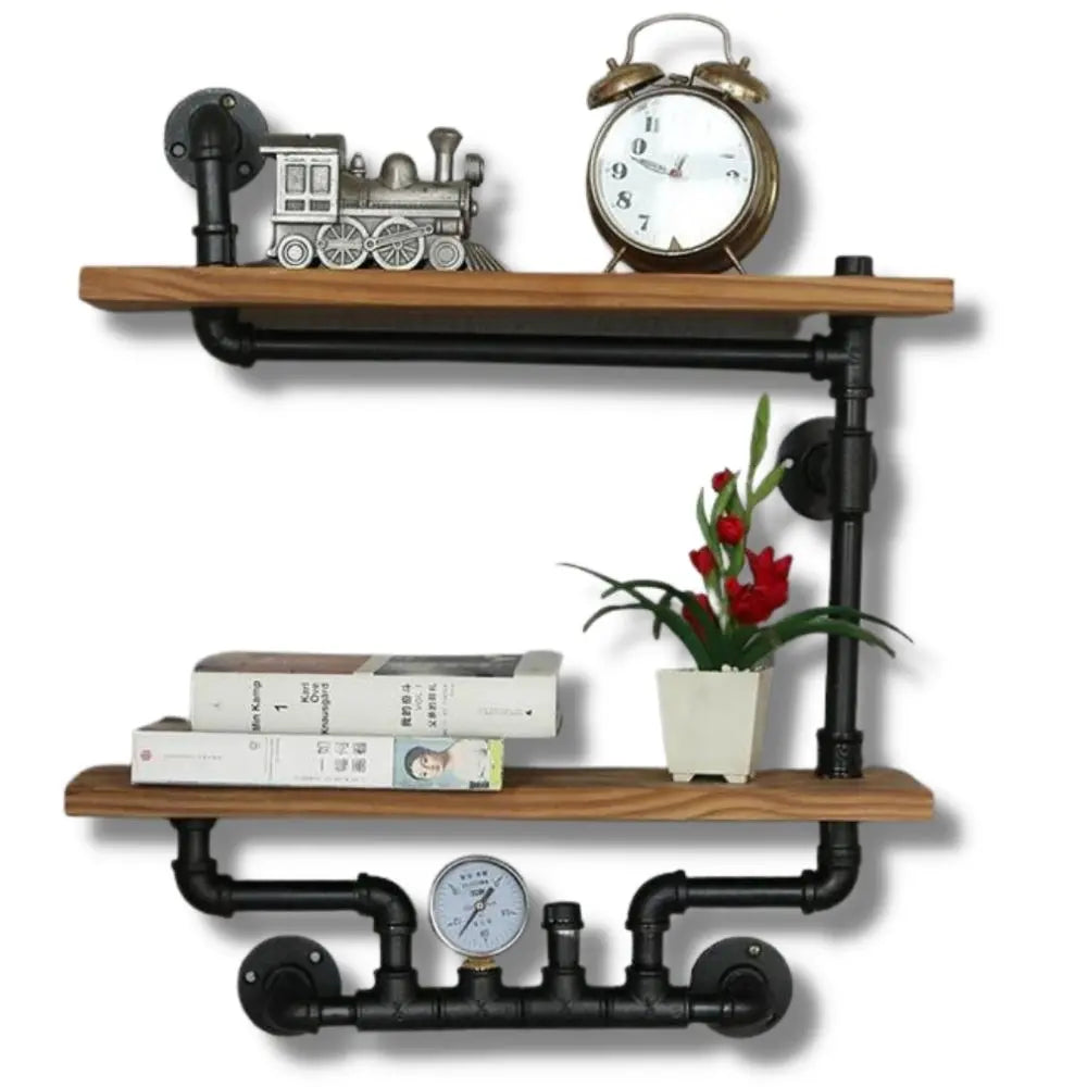 Étagère Murale Industrielle Bois Acier Déco Indus
