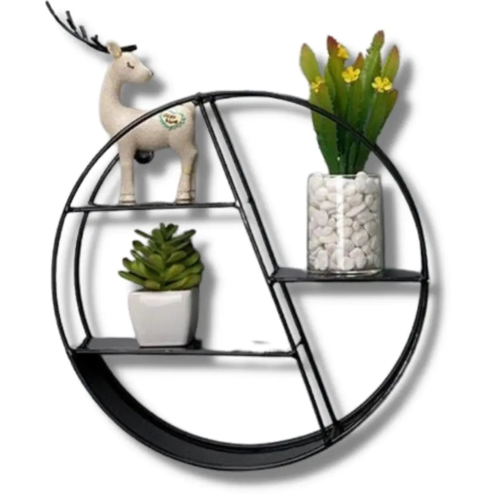 Étagère Murale Industrielle Ronde Noire Déco Indus