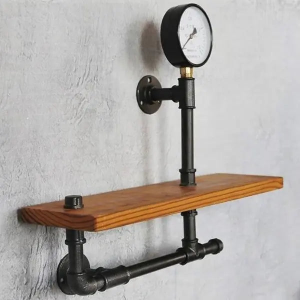 Étagère Murale Noire En Bois Industriel Déco Indus
