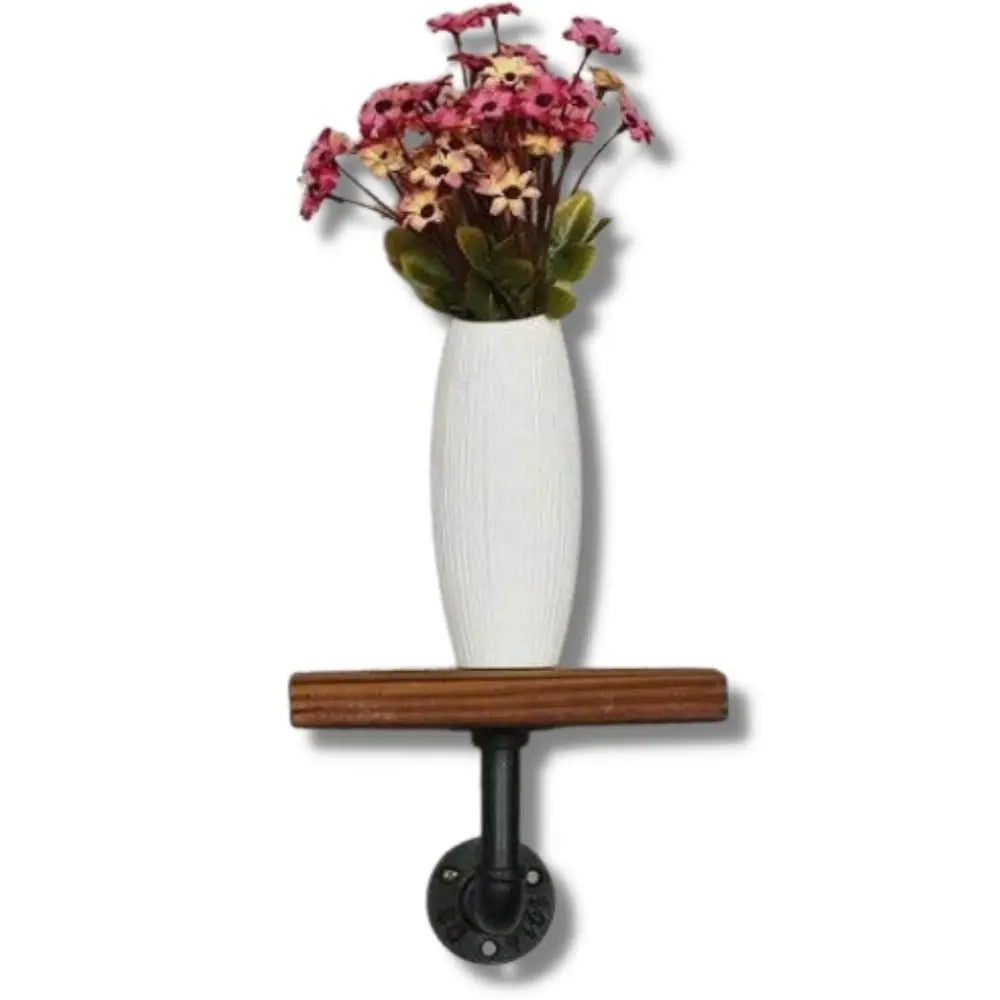 Étagère Murale Plateau Bois Acier Déco Indus