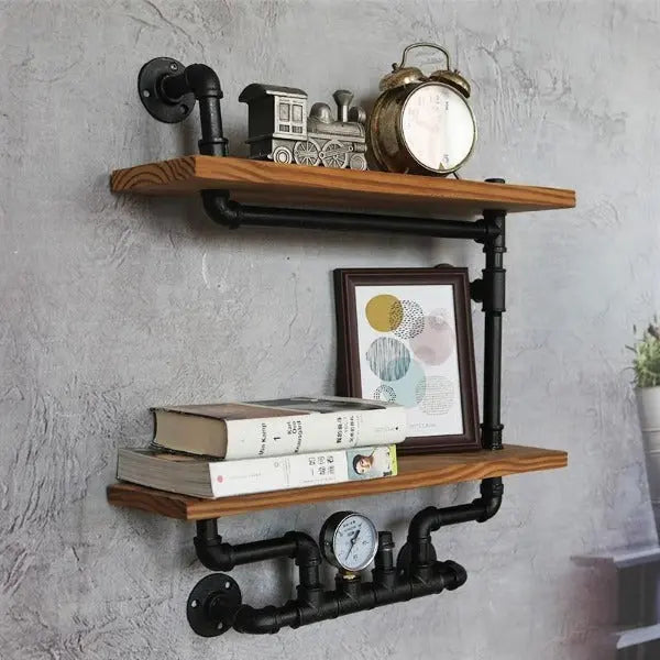 Étagère Murale Industrielle 2 Tablettes Déco Indus