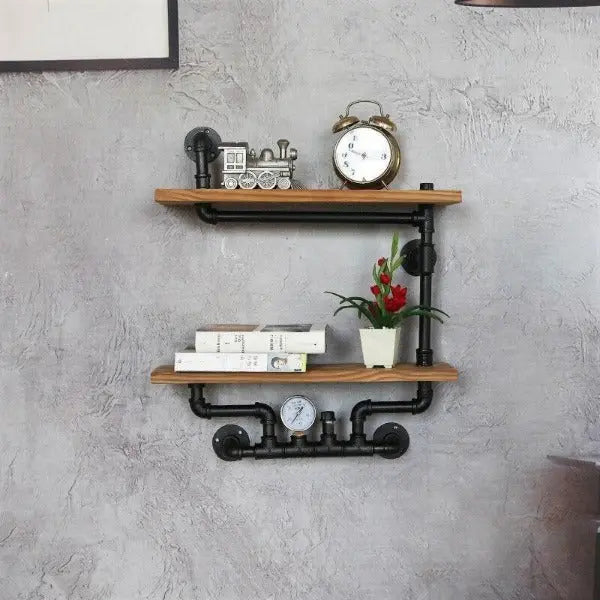 Étagère Murale Industrielle 2 Tablettes Déco Indus