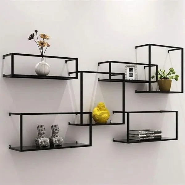 Étagère Murale Industrielle Noire Déco Indus