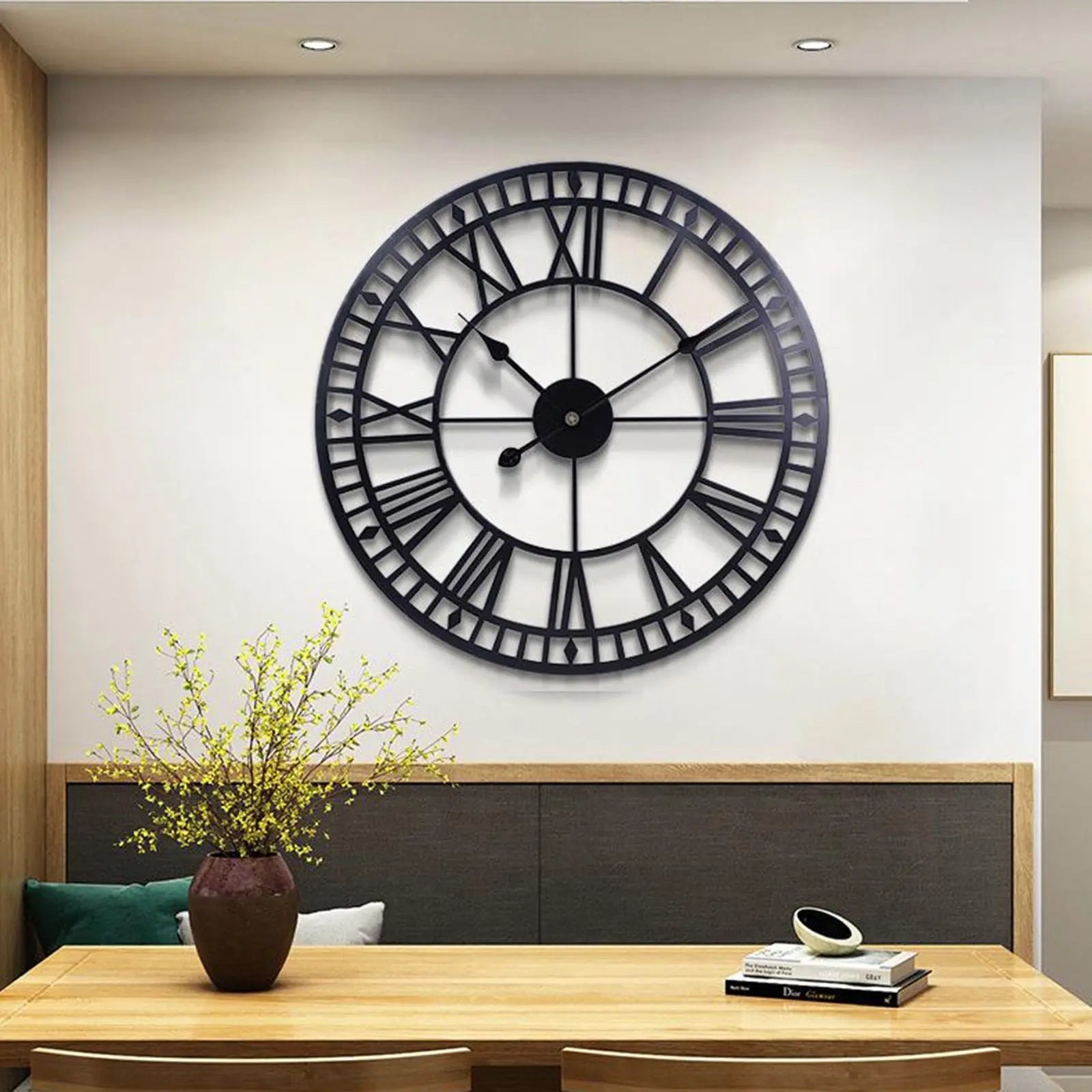 Horloge Industrielle Chiffres Romains Déco Indus