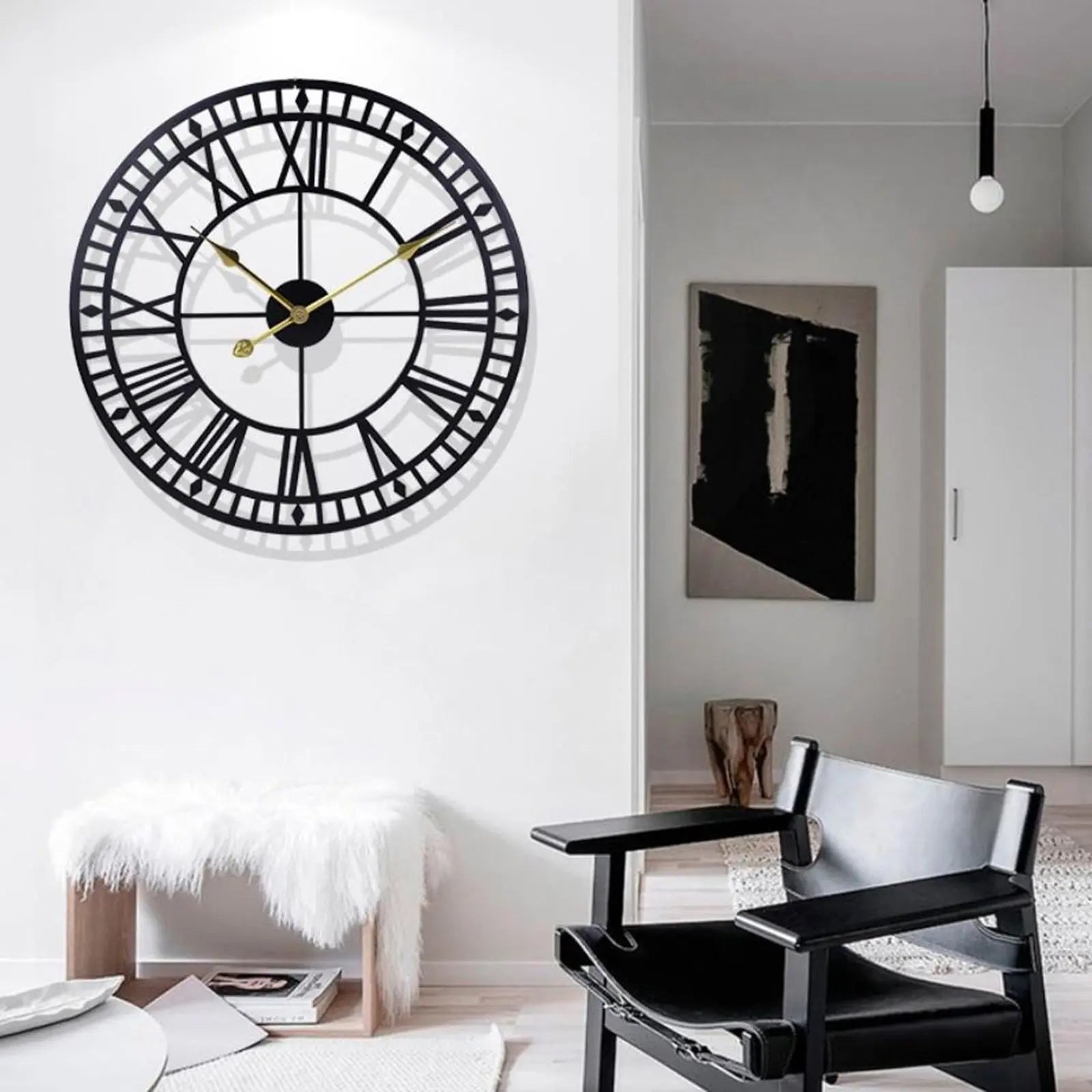 Horloge Industrielle Chiffres Romains Déco Indus