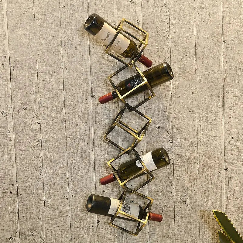 Étagère Murale Industrielle A Bouteilles Déco Indus