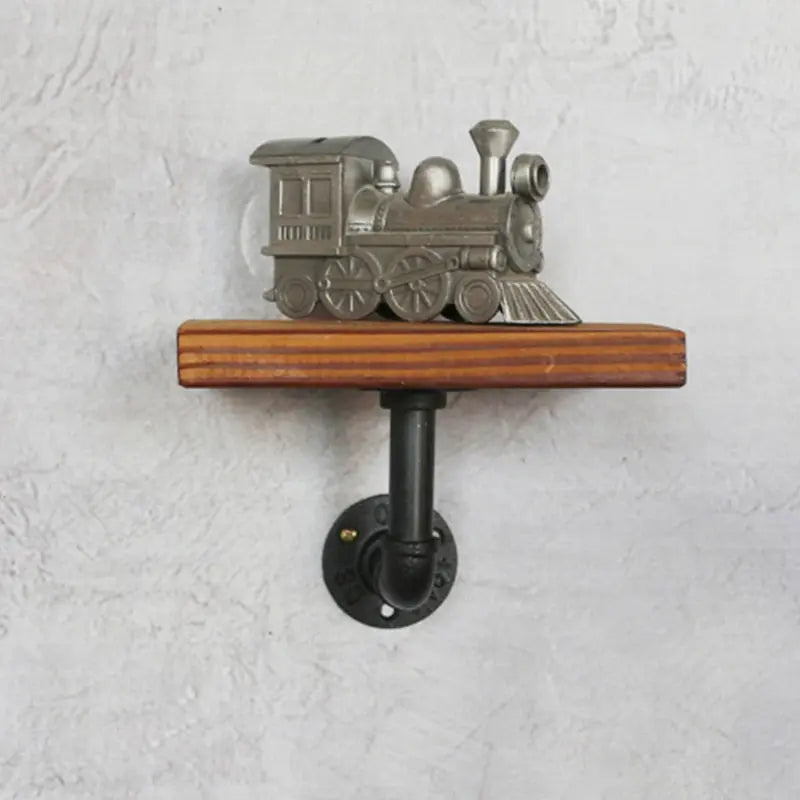 Étagère Murale Plateau Bois Acier Déco Indus