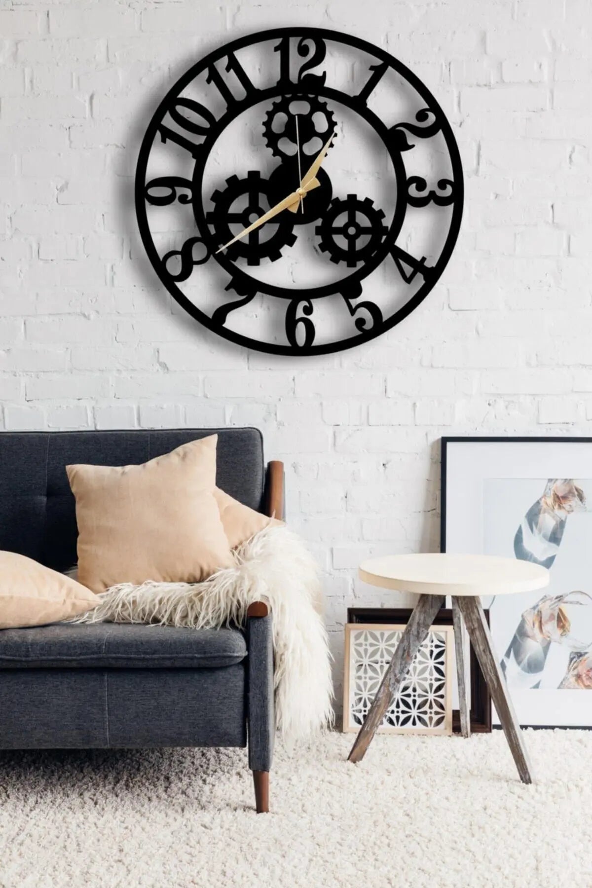 Horloge Industrielle Chiffres Déco Indus
