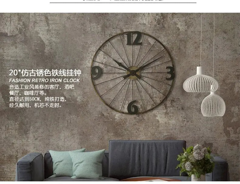 Horloge Industrielle Roue Déco Indus