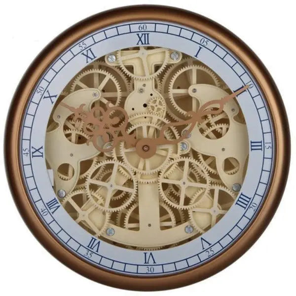 Horloge Industrielle Engrenages Mobiles Déco Indus