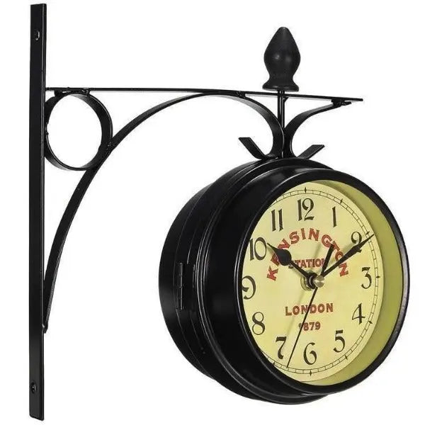 Horloge Industrielle Double Face Déco Indus