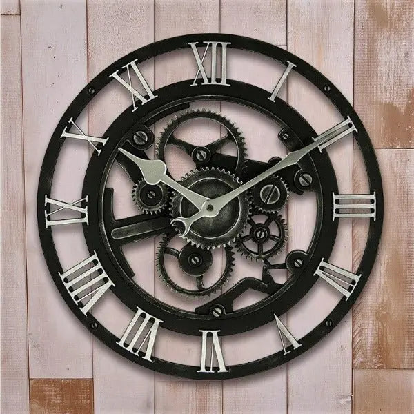 Horloge Industrielle Grise Déco Indus