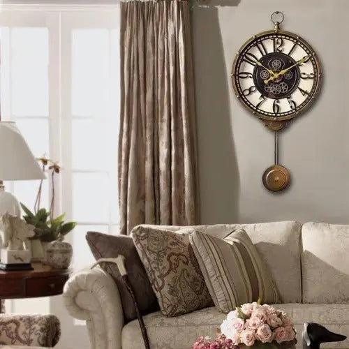 Horloge Industrielle Pendule Déco Indus