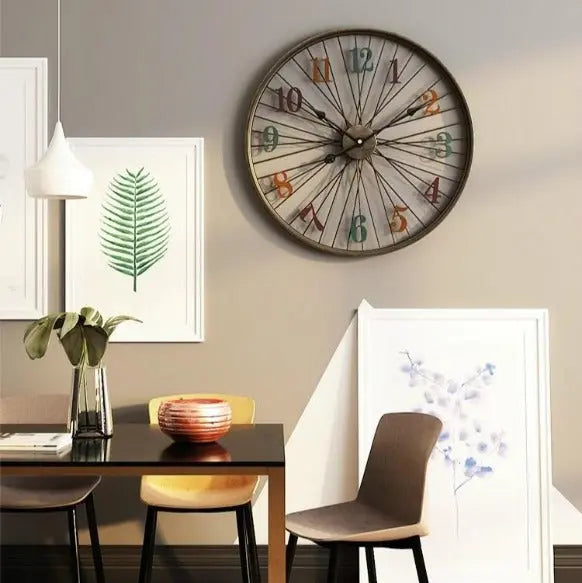 Horloge Industrielle Roue De Vélo Déco Indus