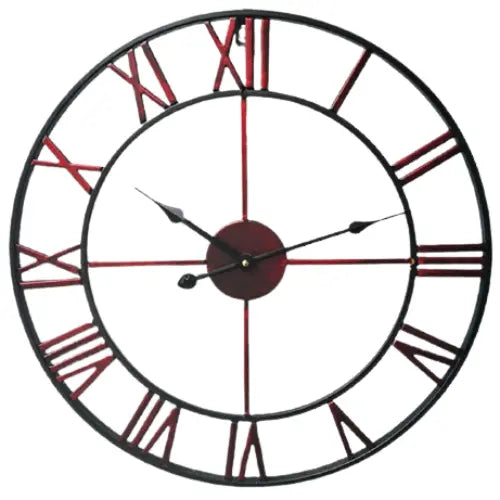 Horloge Industrielle Rouge Déco Indus