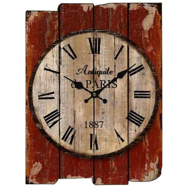Horloge Rectangulaire Industrielle En Bois Déco Indus