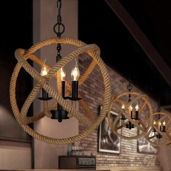 Lampe Suspendue Industrielle En Corde De Chanvre Déco Indus