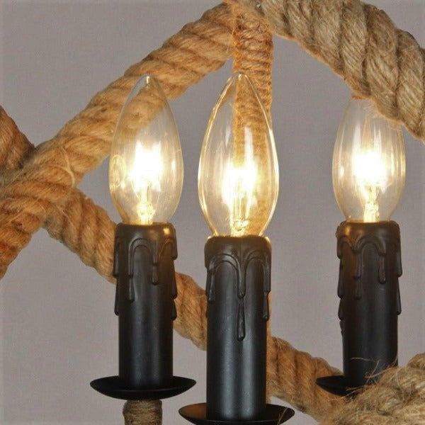 Lampe Suspendue Industrielle En Corde De Chanvre Déco Indus