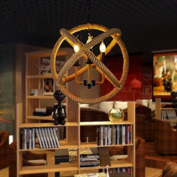 Lampe Suspendue Industrielle En Corde De Chanvre Déco Indus
