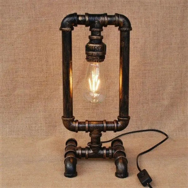 Lampe à Poser Industrielle Rectangulaire Déco Indus