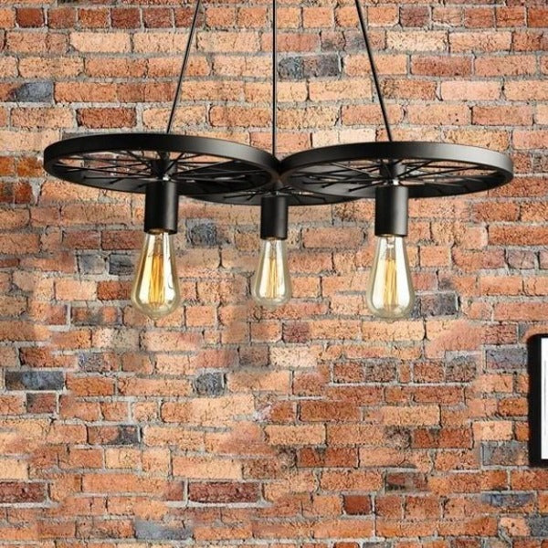 Suspension Industrielle Triple Roues Déco Indus