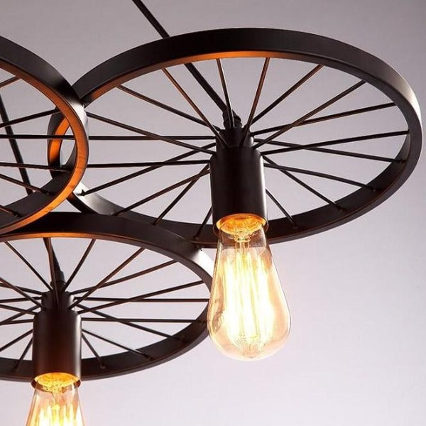 Suspension Industrielle Triple Roues Déco Indus