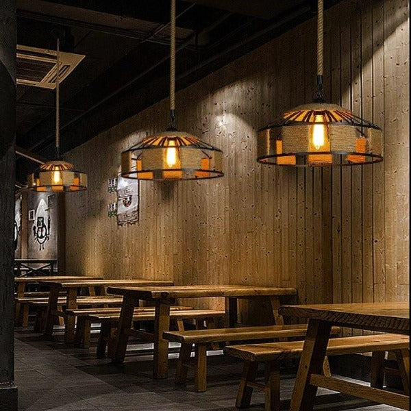 Lustre Industriel Corde Déco Indus