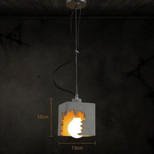 Lustre Industriel De Salon Rustique