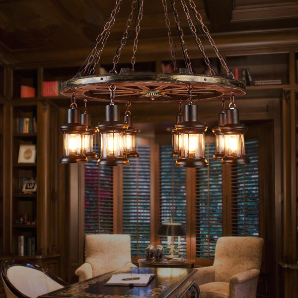 Lustre Industriel Roue Déco Indus