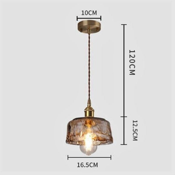 Lustre Industriel Verre Rétro