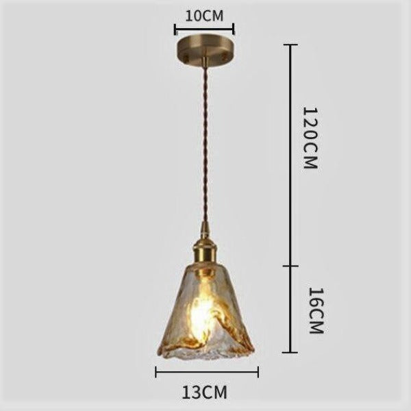 Lustre Industriel Verre Ancien