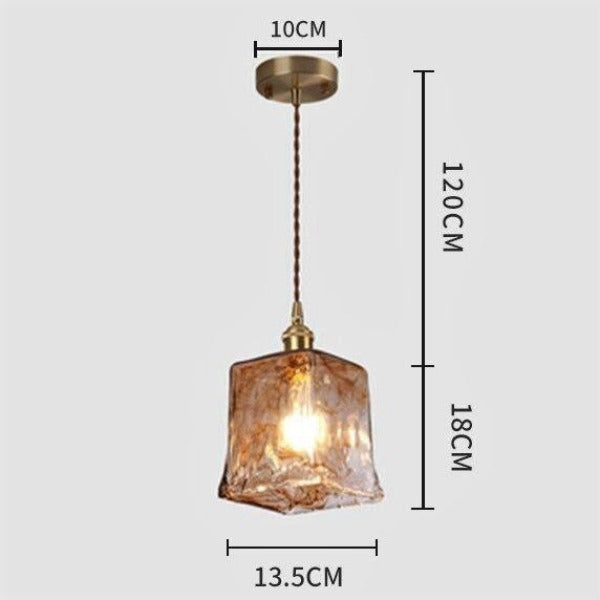 Lustre Industriel Verre Rustique