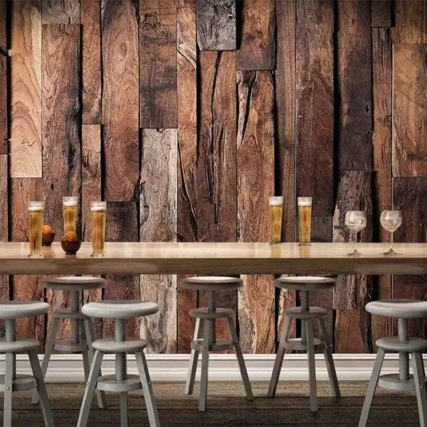 Papier Peint Industriel Bois Naturel Déco Indus