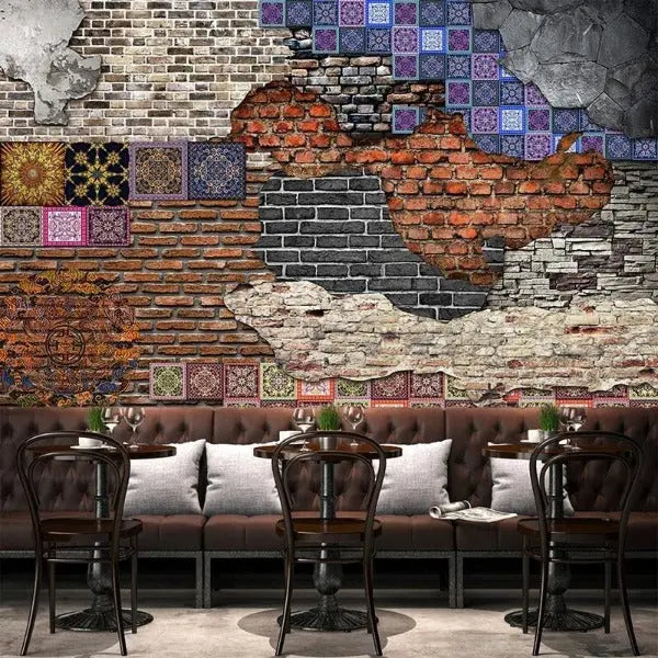 Papier Peint Imitation Mur Industriel Déco Indus