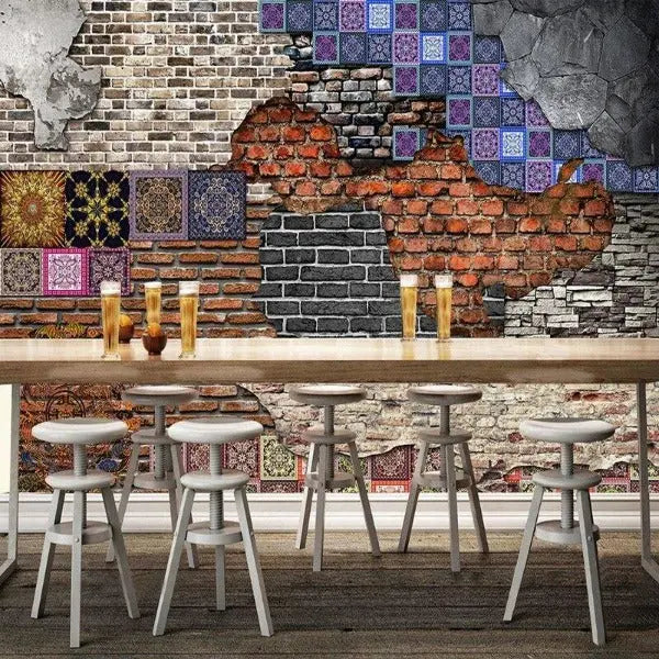 Papier Peint Imitation Mur Industriel Déco Indus