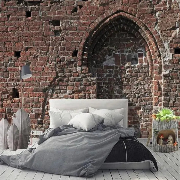 Papier Peint Industriel Brique Rouge Déco Indus