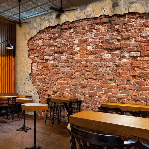 Papier Peint Industriel Briques Rouges Déco Indus