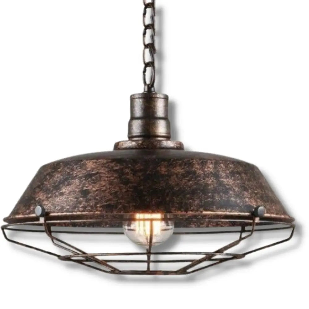 Suspension Industrielle Vintage Bronze Déco Indus