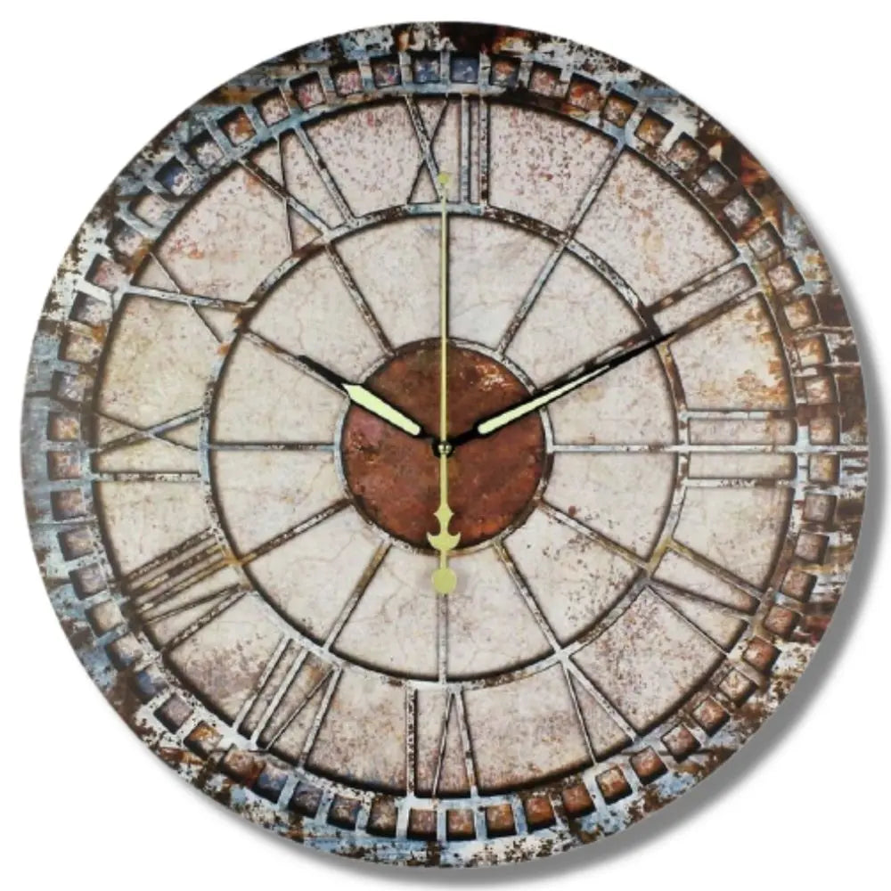 Horloge Industrielle Rouille Déco Indus