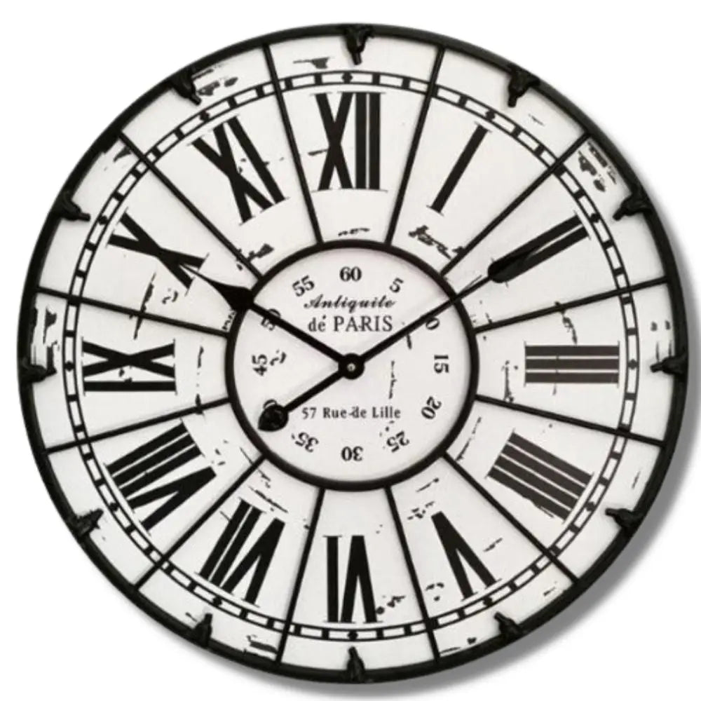 Horloge Industrielle Noire Et Blanche Déco Indus