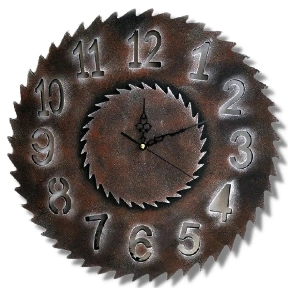 Horloge Industrielle Scie Déco Indus