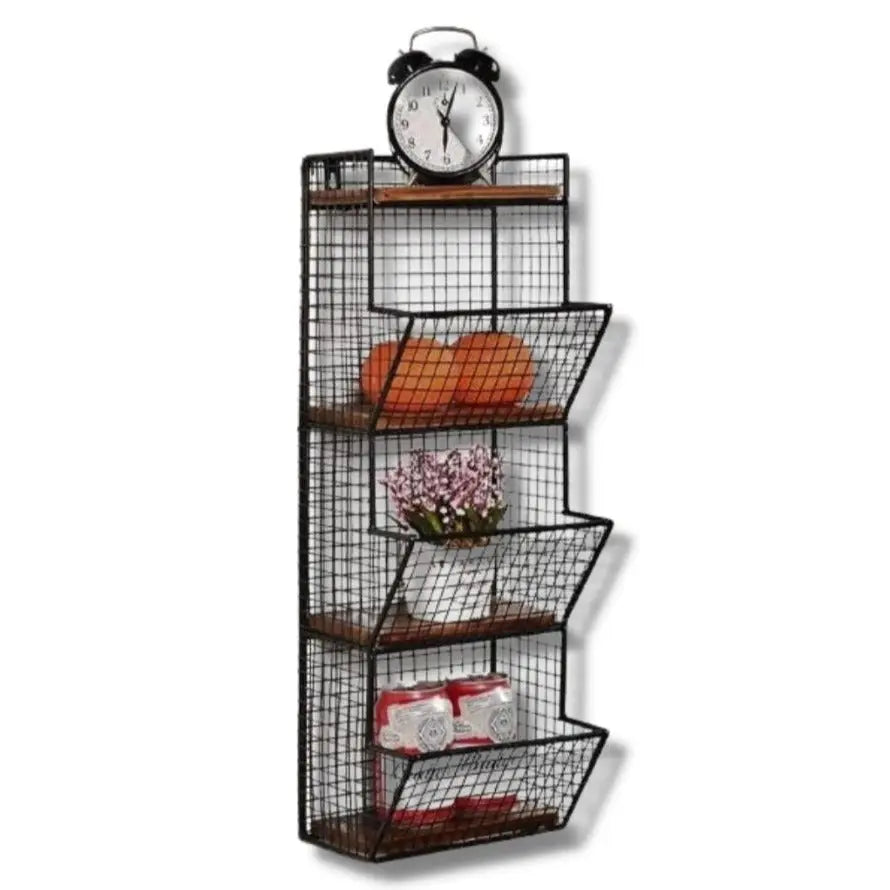 Étagère Murale Industrielle Panier Déco Indus