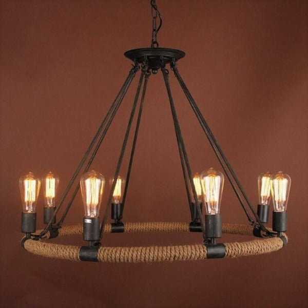 Suspension Industrielle 6 Ampoules Déco Indus