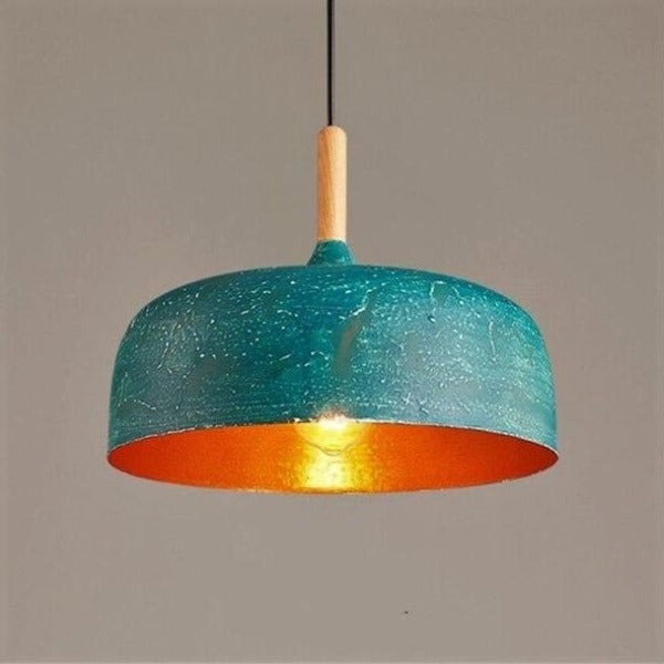 Suspension Industrielle Bleue Ancienne