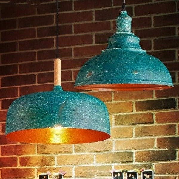 Suspension Industrielle Bleue Déco Indus