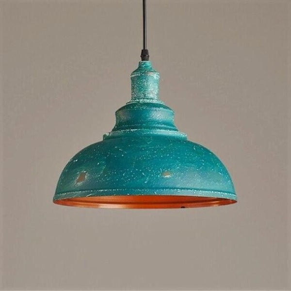 Suspension Industrielle Bleue Vintage