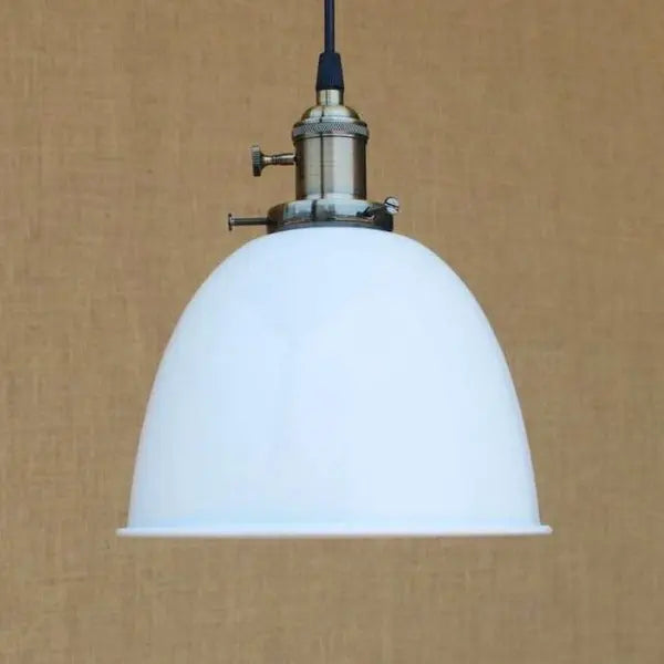 Suspension Industrielle Émaillée Vintage Blanche