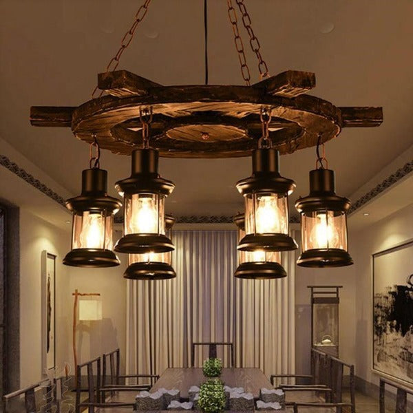 Suspension Industrielle En Bois Déco Indus