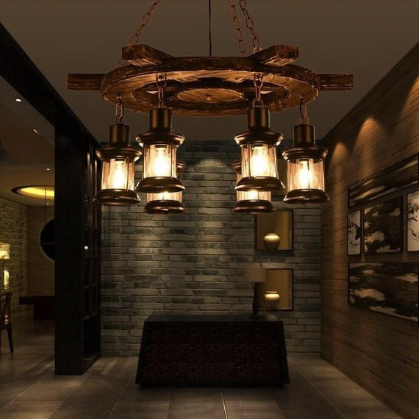 Suspension Industrielle En Bois Déco Indus